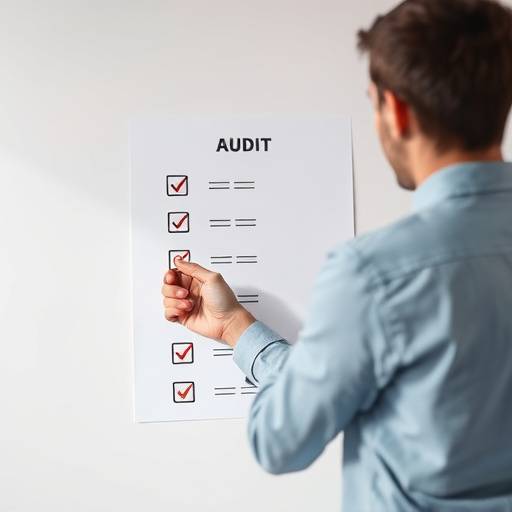 Een persoon die een checklist afvinkt, symboliseert een toegankelijkheid audit