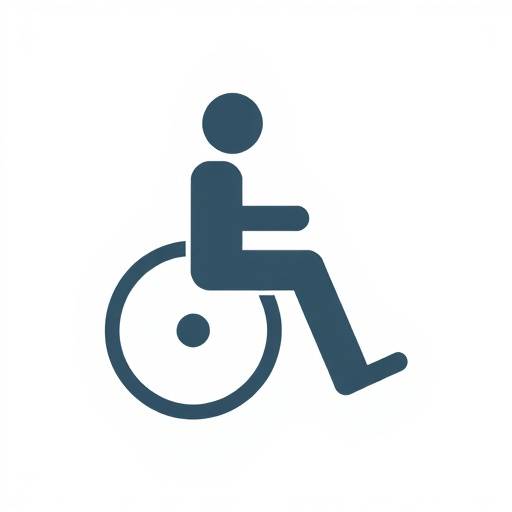 Pictogram van een persoon in een rolstoel, symbool voor toegankelijkheid